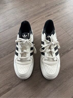 adidas Men’s White Sneakers with Black Three Stripes
